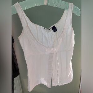 American Eagle Corset Seam Boho Beachy Tank Button Front size 0 XS